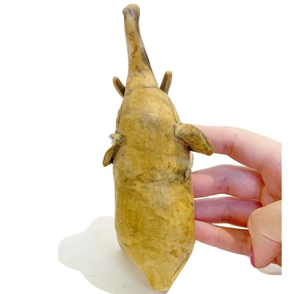 Carved Elephant Figurine Resin Marble Bone Wood Design Decor Collectable Cute - Picture 7 of 8